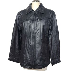 Wilsons Maxima Black Leather Full Zip Jacket Men's M